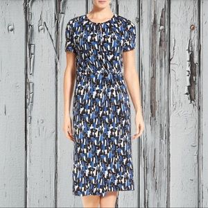 Boss Enedita Mosaic Print Faux Wrap Jersey Dress